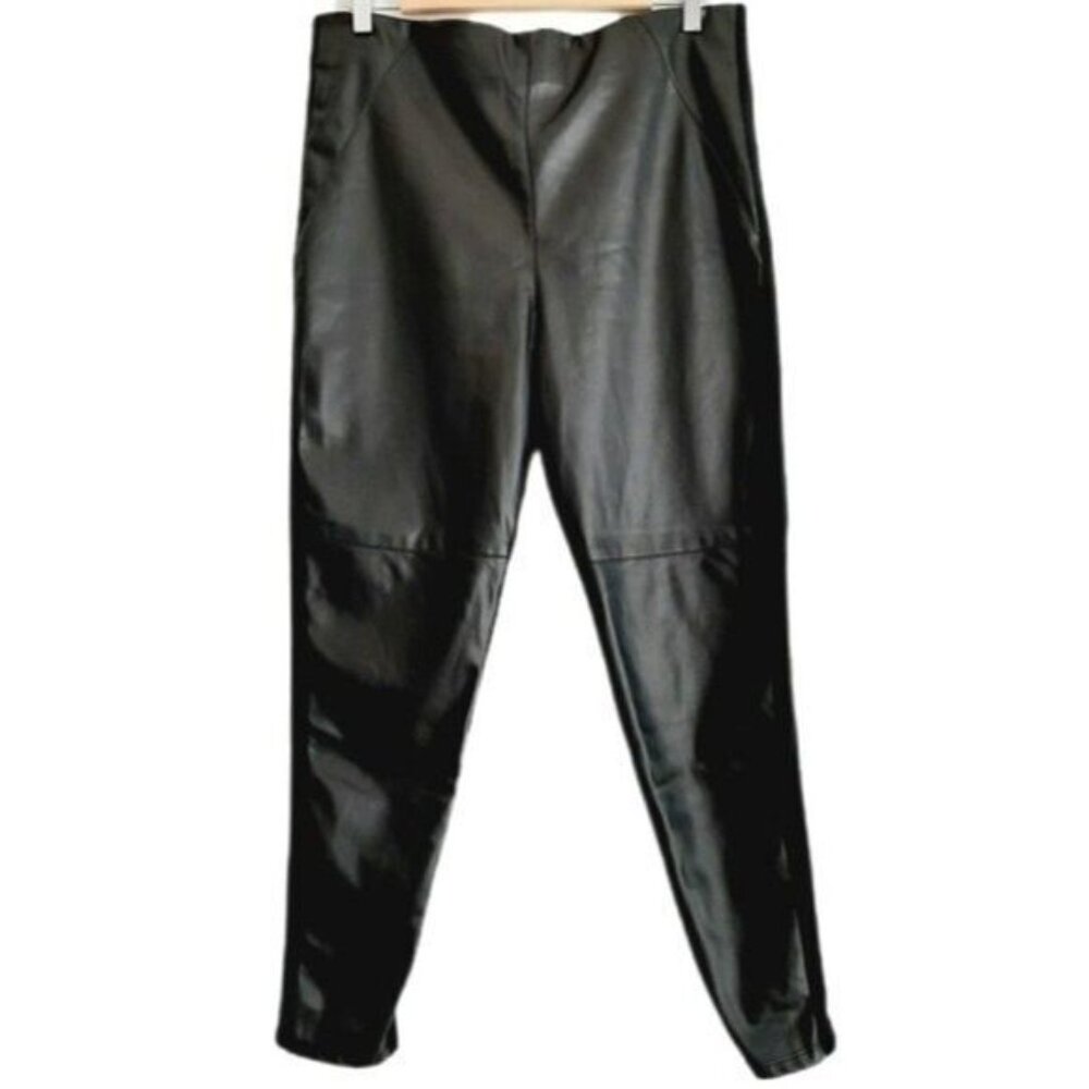 DEX / Faux Leather Panel Hi-rise Leggining Black Modern Sz X / 0X / L